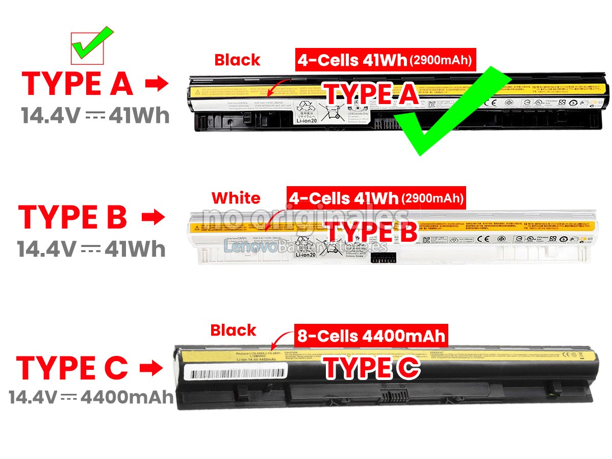 Batería Lenovo Eraser G50-30 para portátil 